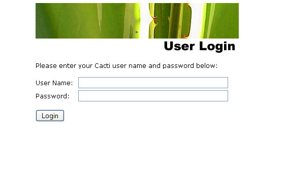 Cacti login page